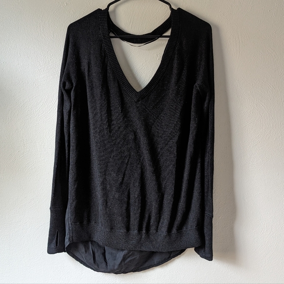 lululemon athletica Sweaters - Lululemon Unity Drape Back Sweater Black Size M/L Athleisure Casual